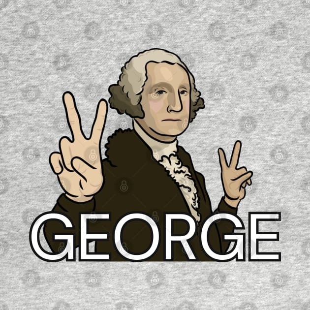 GEORGE Washington Portrait Holding Peace Signs by History Tees